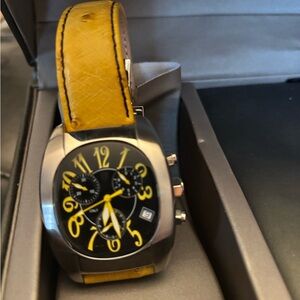 LANCASTER Italy Yellow Ostrich Watch